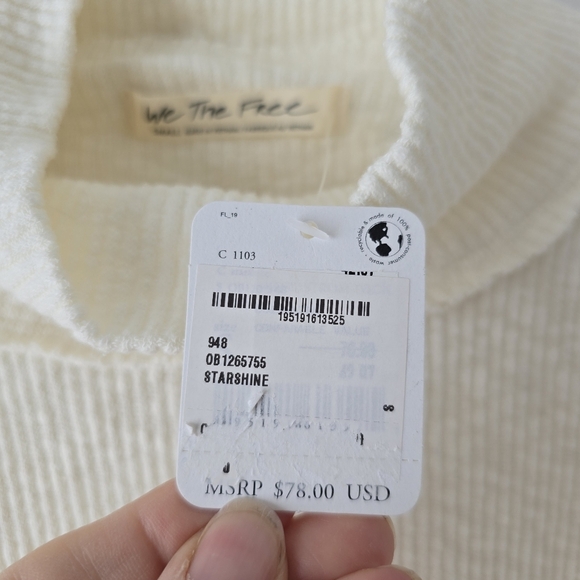 NWT We The Free People Moon Daisy Pullover Top in Starshine Small - Picture 11 of 13